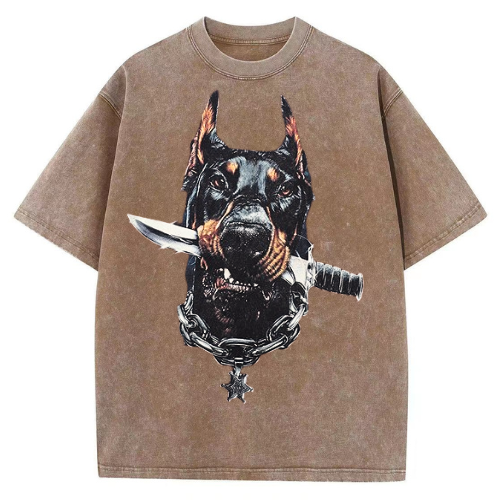 Militant Doberman Washed T-shirt - Image 4