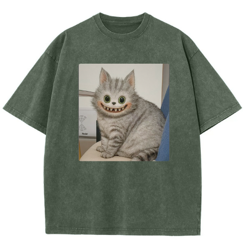 LaBuBu Cat Washed T-shirt - Image 3