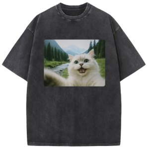 Scenic Cat Washed T-shirt