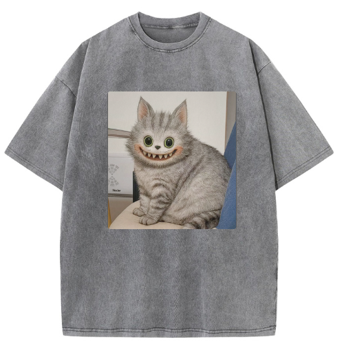 LaBuBu Cat Washed T-shirt - Image 2