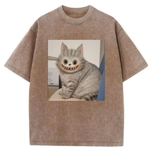 LaBuBu Cat Washed T-shirt - Image 4