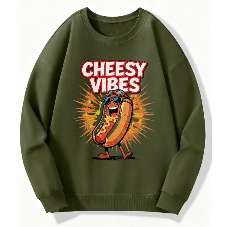 Cheesy Hotdog Vibes Sweatshirt - Image 3