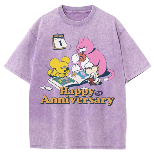 Happy Anniversary Washed T-Shirt - Image 5