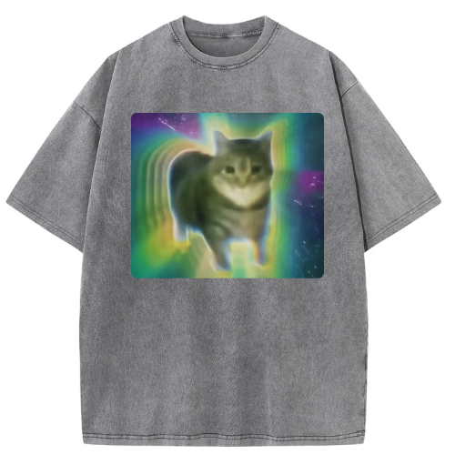 Galaxy Cat Washed T-shirt - Image 2